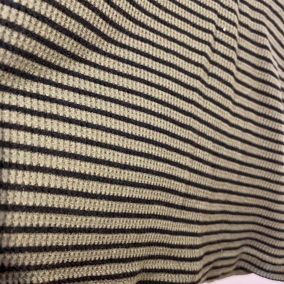 Knit Dress Form Fit S Neck Green Black Stripes Long Sleeve Size Med NWT “decree” - Picture 7 of 10